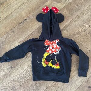 Kids Black and Red Minnie Mouse Hoodie with Cute Bow